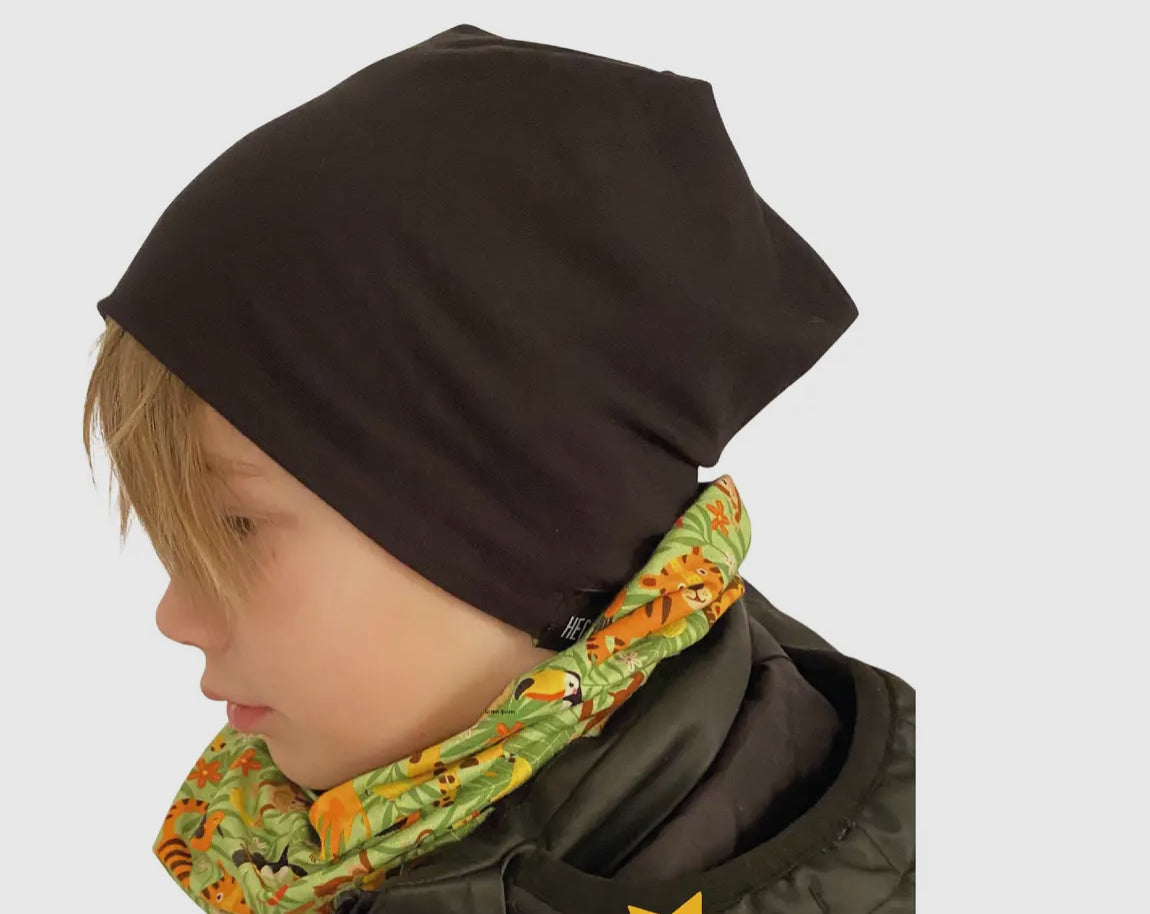 Cappellino e scaldacollo reversibile, 1-6 anni