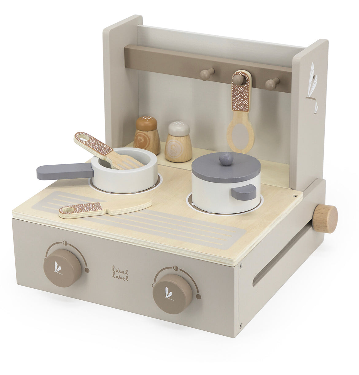 Mini Cucina Pieghevole in Legno - Beige - Legno di Faggio Certificato FSC