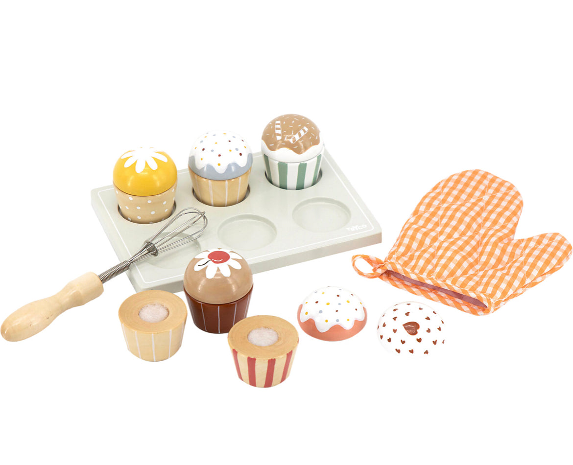 Set Cupcake in Legno - Colori ad Acqua Atossici