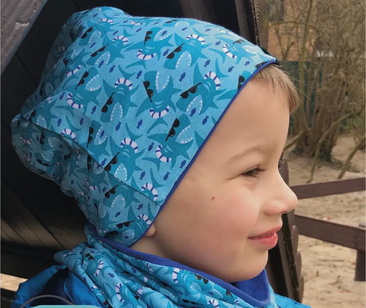 Cappellino e scaldacollo reversibile, 1-6 anni