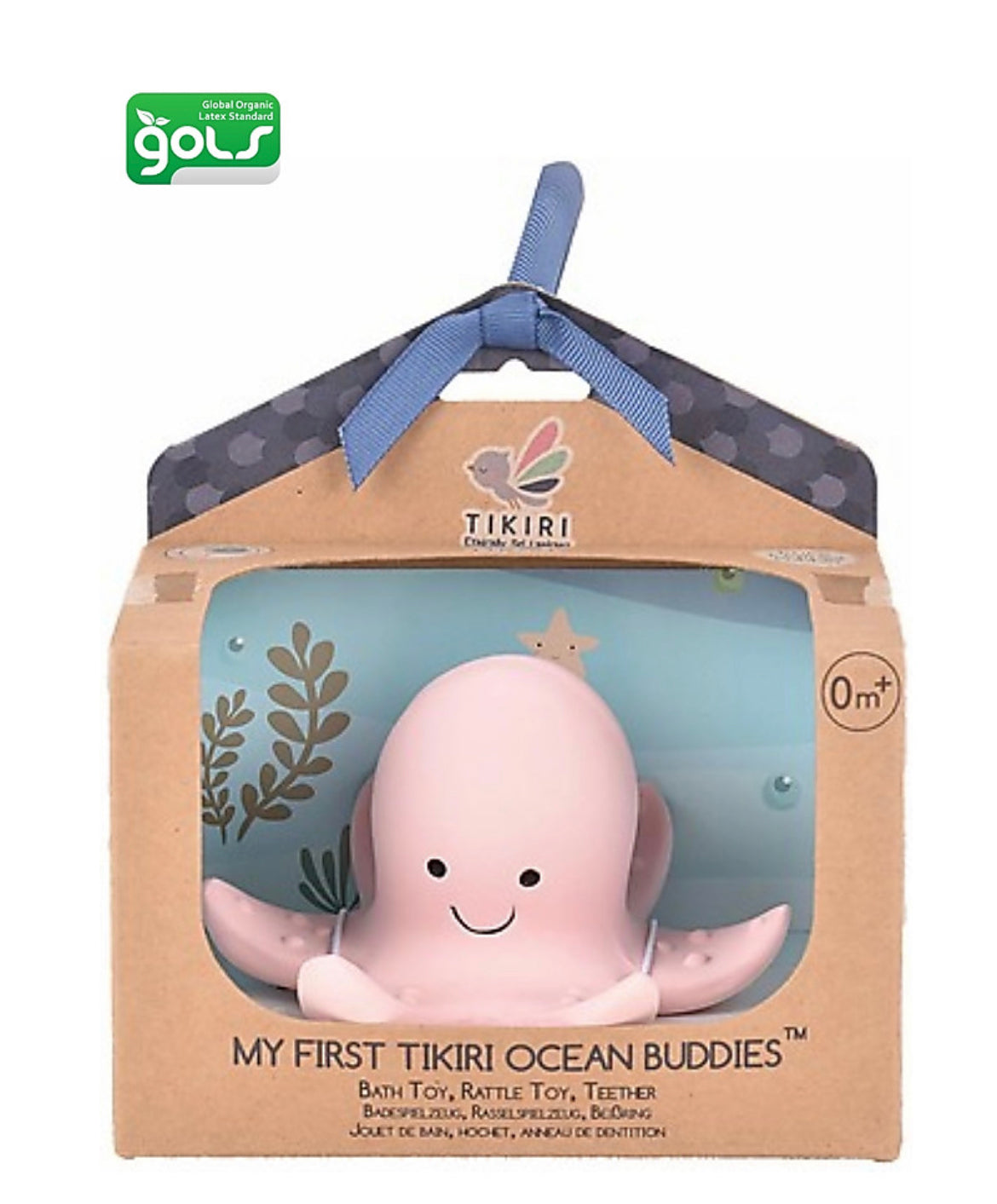 Tikiri

3-in-1 Sonaglio Polpo, Massaggiagengive, Gioco da Bagno, Ocean Buddies, Confezione Regalo - 100% Caucciù Naturale