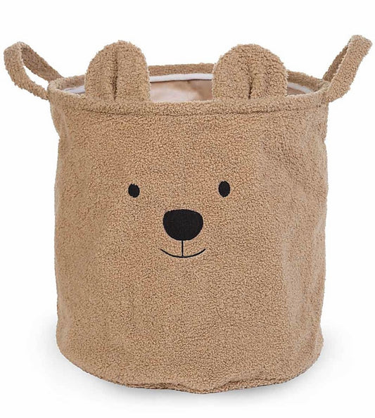 Childhome  Cesto Portaoggetti Teddy Beige - 40x40x40 cm - Ultra-morbido!