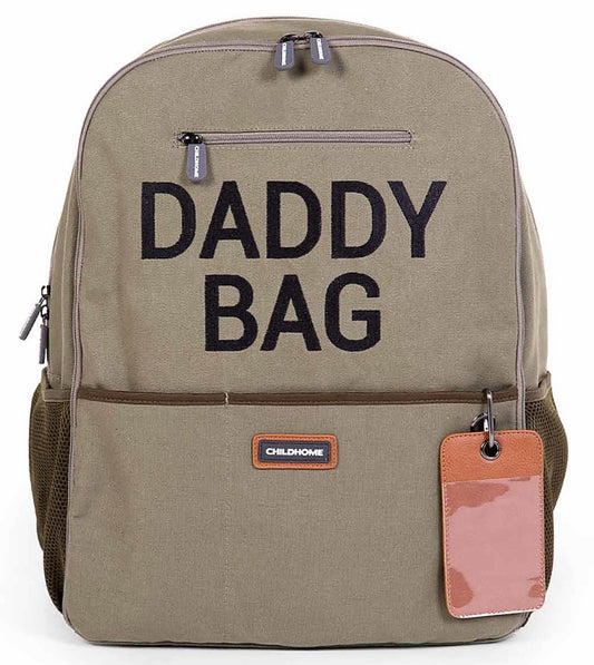 Childhome  Zaino Daddy Bag - 36 x 20 x 48 cm - Kaki - Include Materassino per il Cambio!