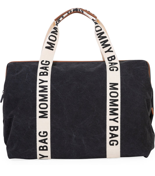 Childhome  Mommy Bag - Nero - Nuovo Look Sportivo! - 55x30x40 cm - Include Materassino per il Cambio!