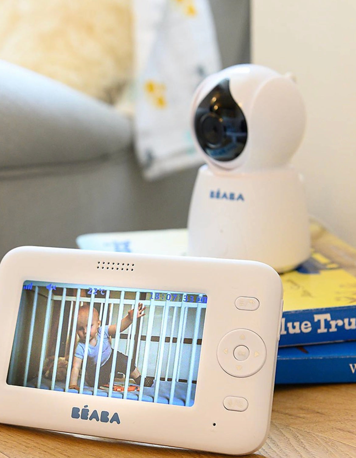 Béaba  Video Baby Monitor ZEN+ - Video Camera Auto Rotante ad Alte Prestazioni con Infrarossi e Sensori di Movimento