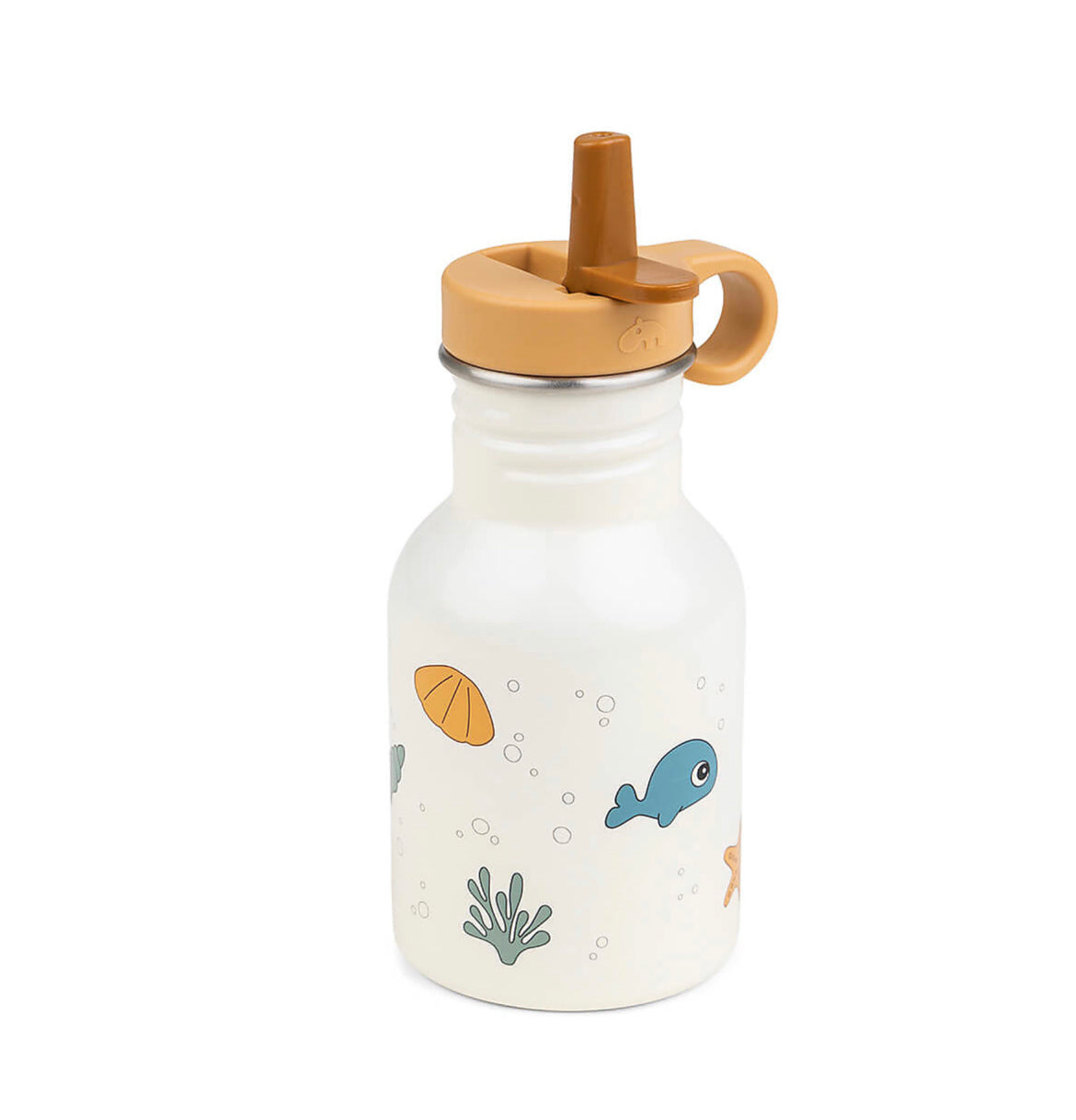 Done By Deer  Borraccia in Metallo 350 ml - Sea Friend - Beige - con Cannuccia a Scomparsa!