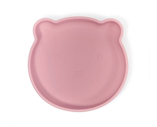 Piatto in silicone con ventosa-Rosa